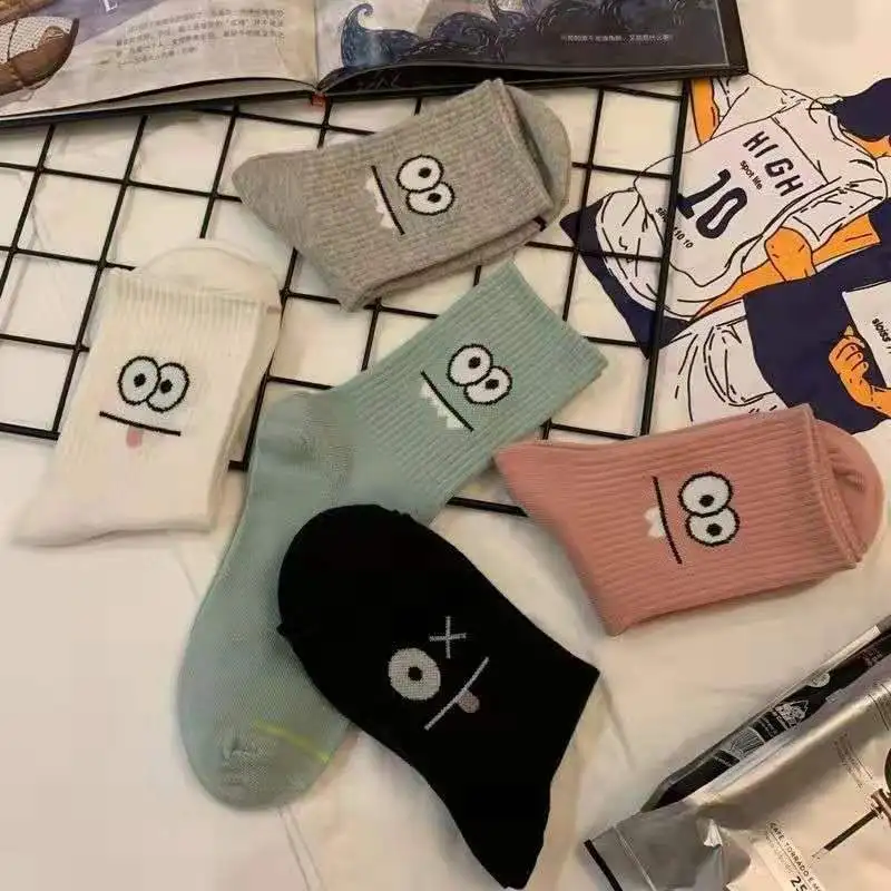 Пять пар женских чулок милые хлопковые трикотажные чулки с фруктовым рисунком