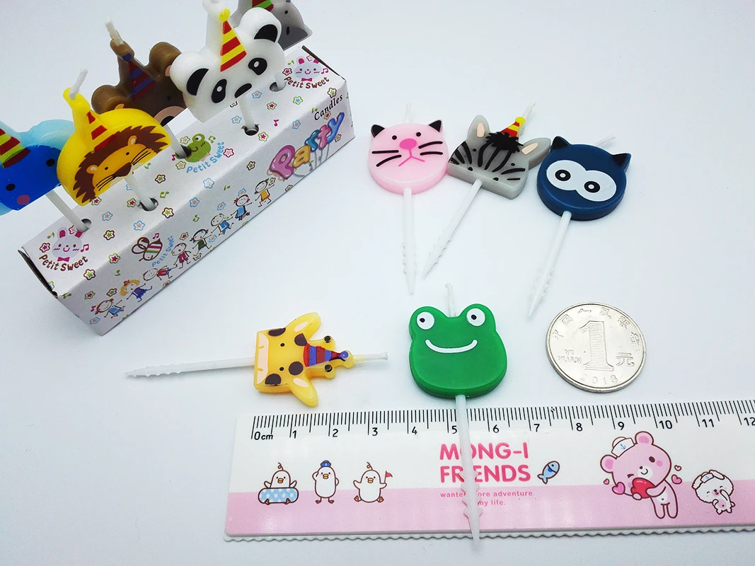 Свечи для торта с милыми животными бездымные свечи дня рождения инструменты