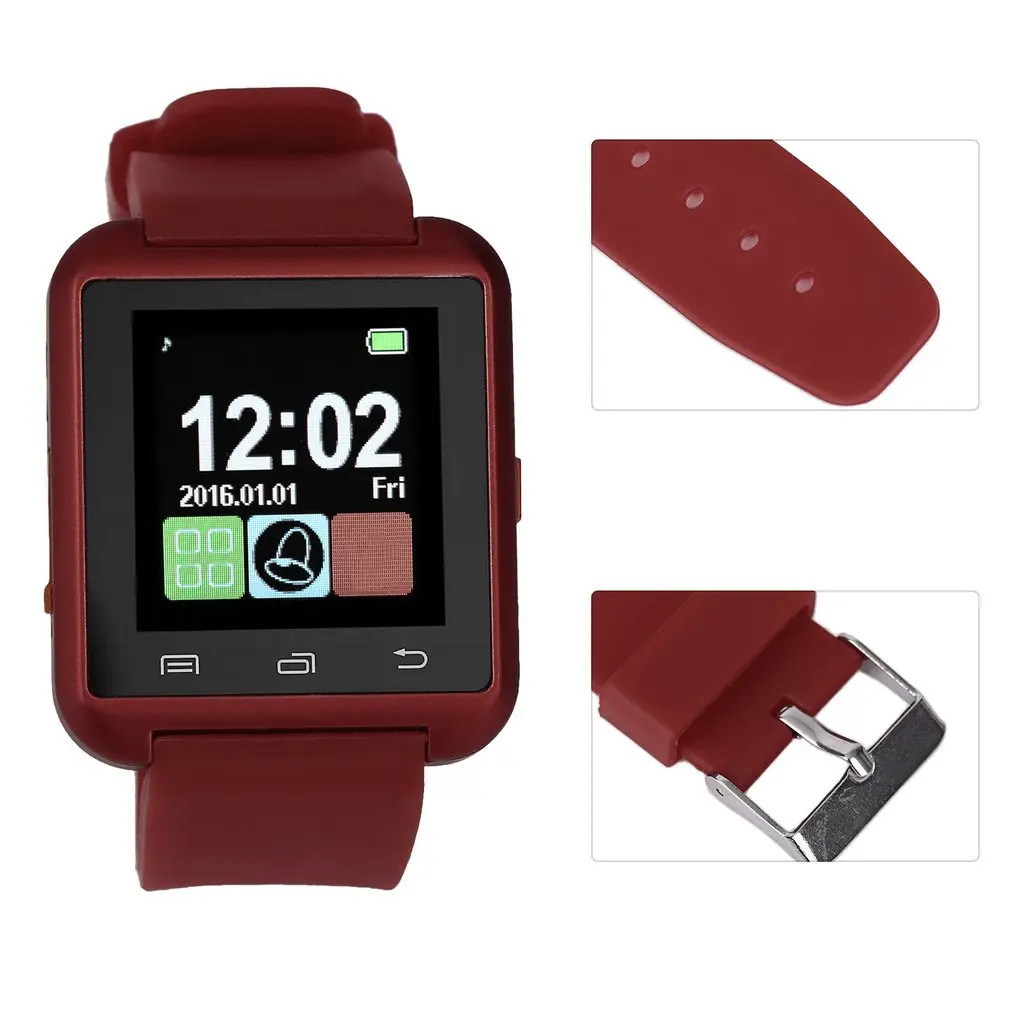 Черный белый красный сталь + силиконовые спортивные Смарт наручные часы телефон