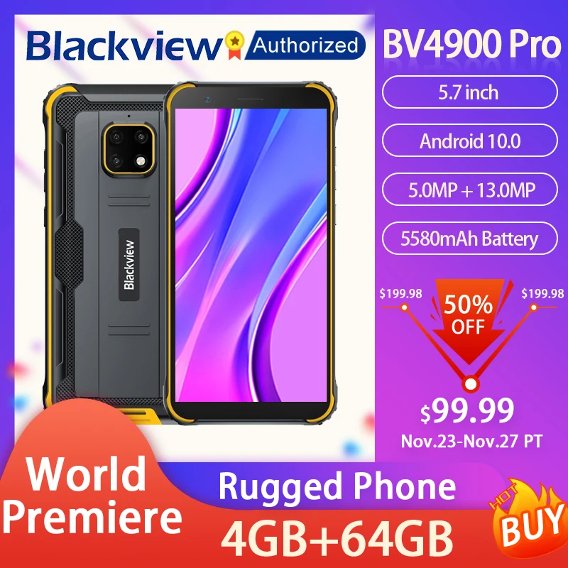 Смартфон Blackview BV4900 Pro разблокированный влагозащита IP68 экран 5 7 дюйма на базе Android 10