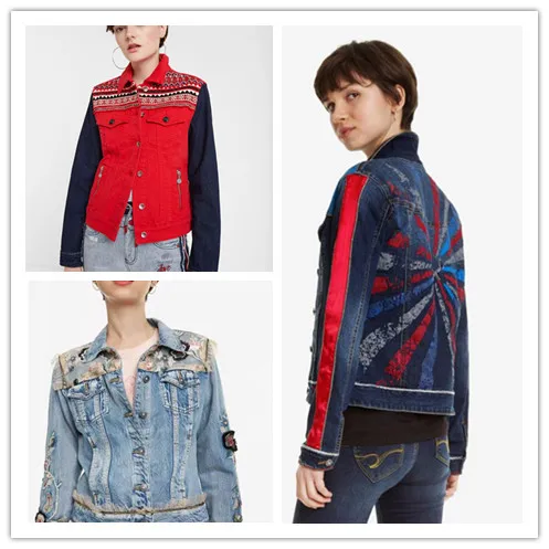 Джинсовая куртка в испанском стиле с цветочной вышивкой|Женские куртки| |