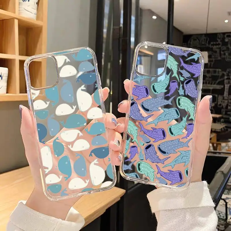 

shark cool Phone Case For iphone 13 12 11 8 7 plus mini x xs xr pro max Transparent soft
