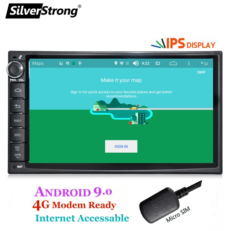 SilverStrong 2Din 4G модем Универсальный 7 дюймов Android9.0 автомобильный Радио DVD для LADA GRANTA 1Din корпус с Android gps навигация