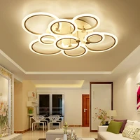 rings white black chandeliers led circle modern chandelier lights for living room acrylic lampara de techo indoor lighting