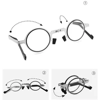 reading glasses for women fashionable round frame anti blue ray portable ultra thin reading glasses for men titanium alloy