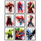 Плакат Мстителей с супергероями из фильма Капитан Америка, Человек-паук, Железный человек, Марвел, Картина на холсте, Постер и печать, настенные художественные картины
