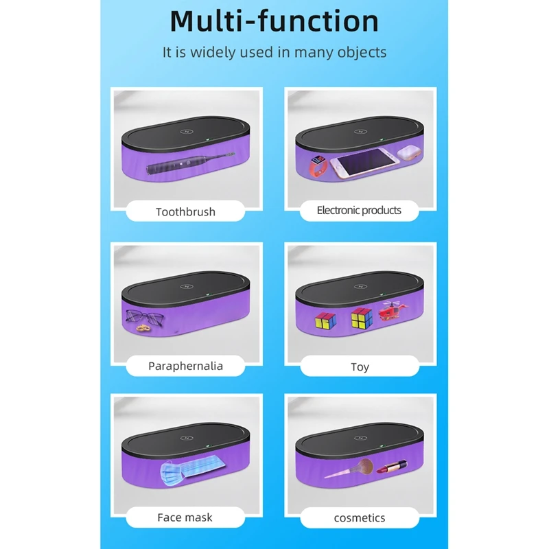 Беспроводная зарядка дезинфекция коробка 2 в 1 мобильный телефон УФ Дезинфекция