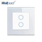 Wallpad 2 Gang 2 Way сенсорный переключатель настенный светильник ключатель света Роскошная панель из закаленного стекла 86*86 мм 10A 110-250 В