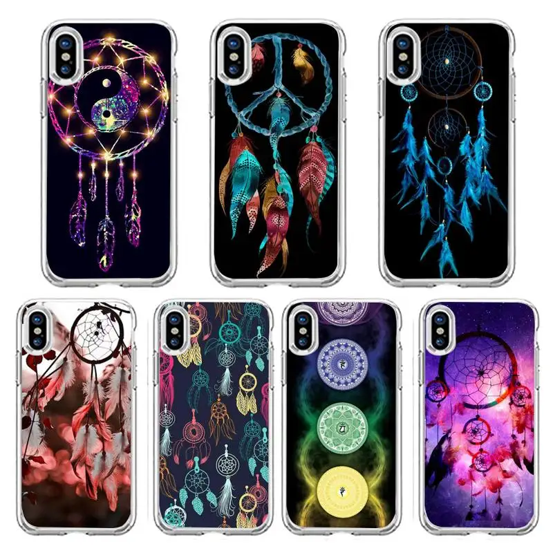 

Dream catcher mandala Phone Case Transparent soft For iphone 5 5s 5c se 6 6s 7 8 11 12 plus mini x xs xr pro max