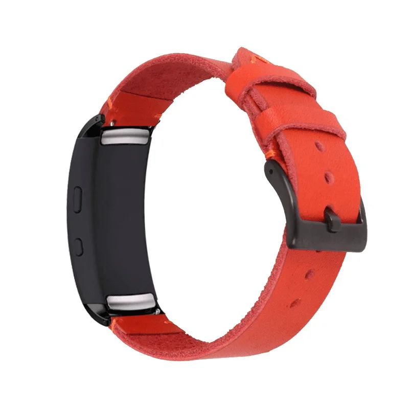 Кожаный ремешок для наручных часов 2 в 1 браслет Samsung Gear Fit2 Pro Защитная пленка