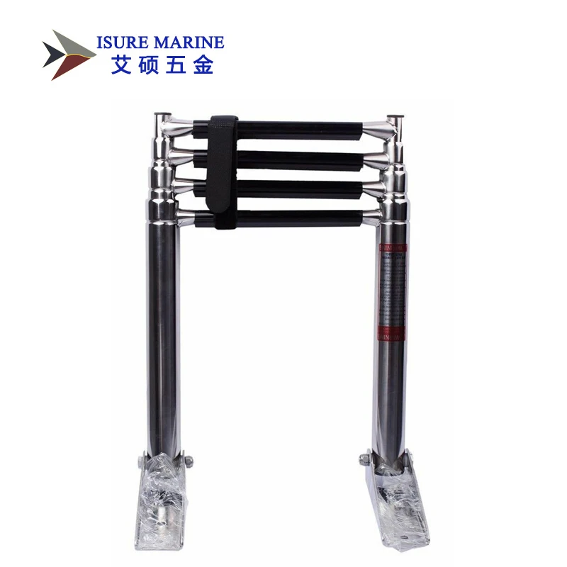4 ступенчатая телескопическая лестница из нержавеющей стали для морской лодки