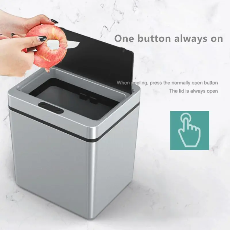 

Intelligent Induction Trash Can Infrared Automatic Sensor Waste Bin Wide Opening L5YE