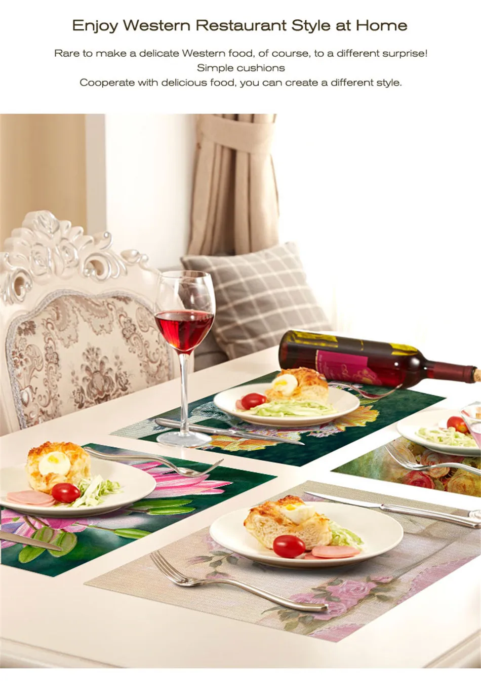 Fuwatacchi Coffee Place Mat Linen Ramadan Dining Table Placemat Tableware Fiber Pad Coaster Eid Party Supplies Table Placemats