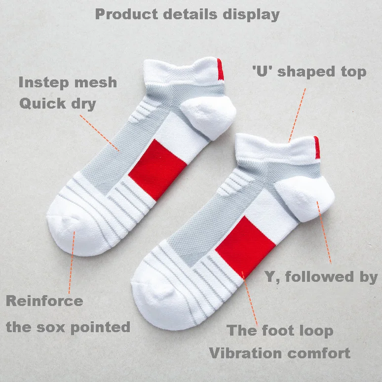 

2021 New Spring Summer Men Women Sports Running Socks Protective Ankle Socks Terry Breathable Deodorant Fitness Short Socks Male