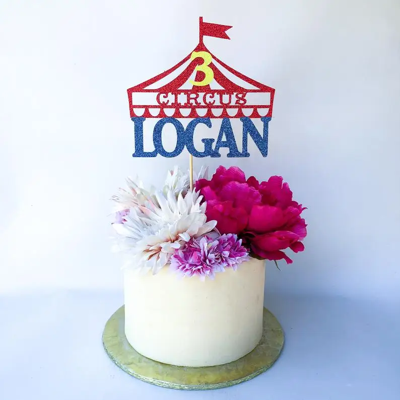 Заказное имя цирковой карнавальный Топпер торта | цирковые вечерние украшения
