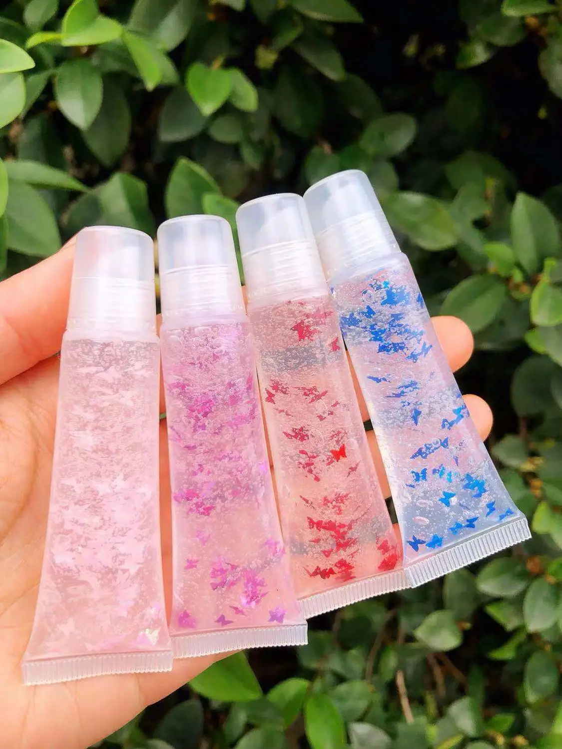 

Base Private Label Vendor Clear Glitter Kit Cute Fruit Vegan High Quality Bottle Mint Supplies Glittery Lip Gloss