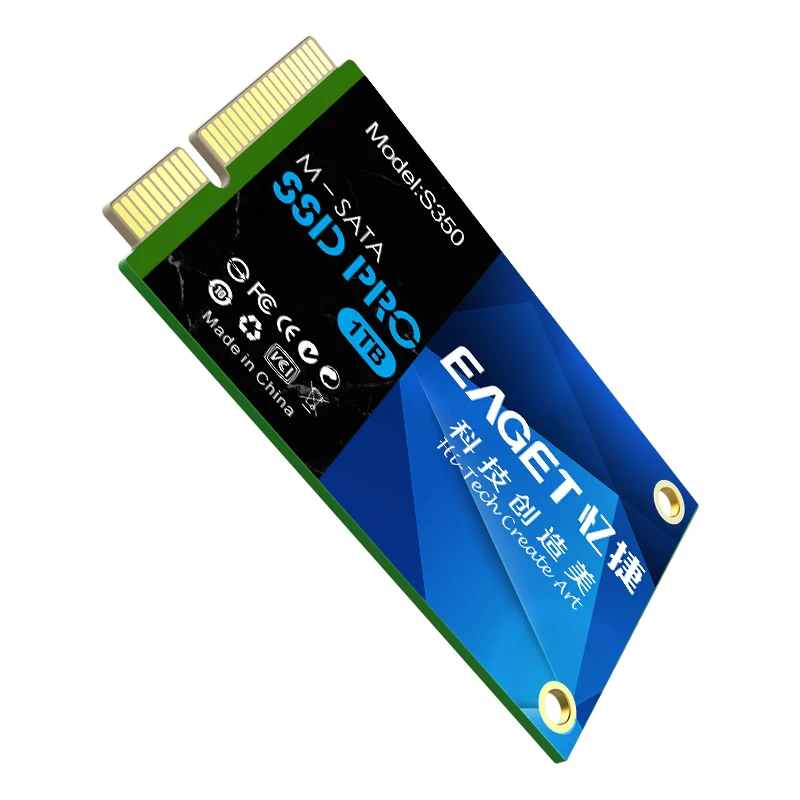 EAGET S350 твердотельный накопитель SSD 128 ГБ/256 ГБ/512 ГБ/2 ТБ/1 ТБ M-SATA скорость чтения 500 МБ/с./с Внутренний твердотельный накопитель