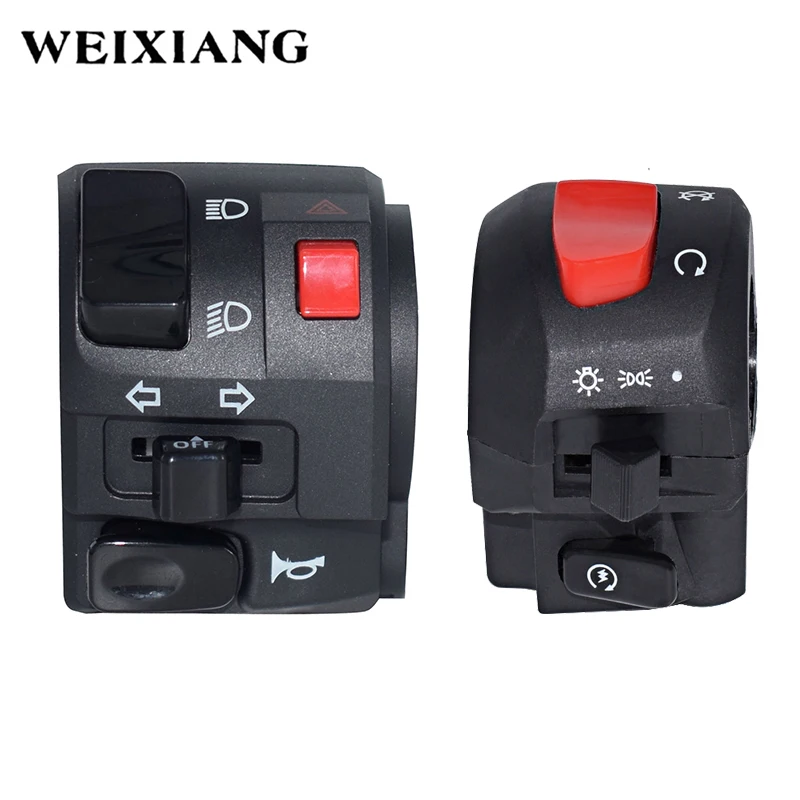 

7/8" 22mm Motorcycle Switches Motorbike Horn Button Turn Signal Electric Fog Lamp Light Start Handlebar Controller Switch