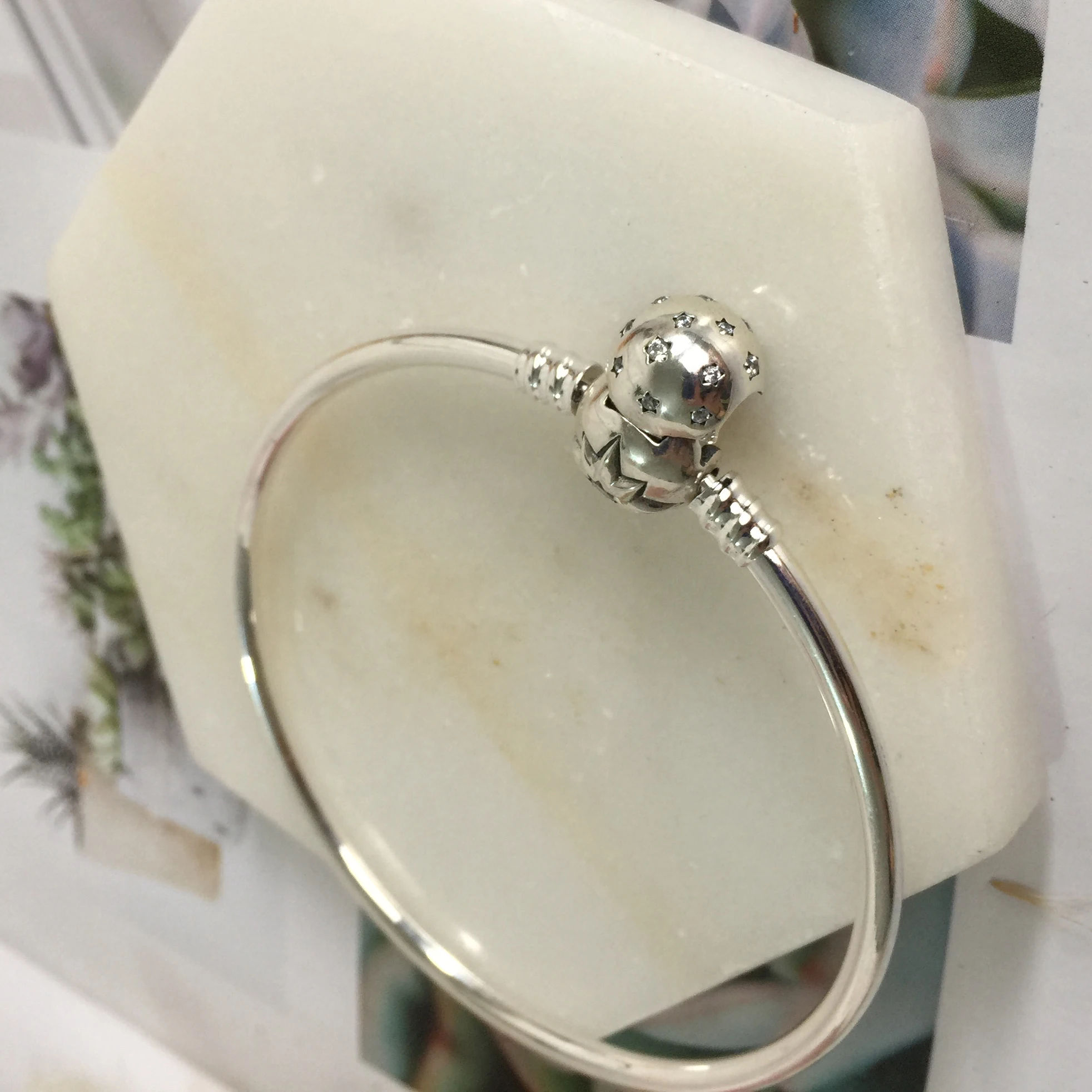 

2019 100% 925 Sterling Silver Original Authentic Starry Night Button Bracelet Women Charm Fashion DIY Jewelry Free Shipping