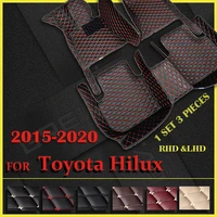 car floor mats for toyota hilux 2015 2016 2017 2018 2019 2020 custom auto foot pads automobile