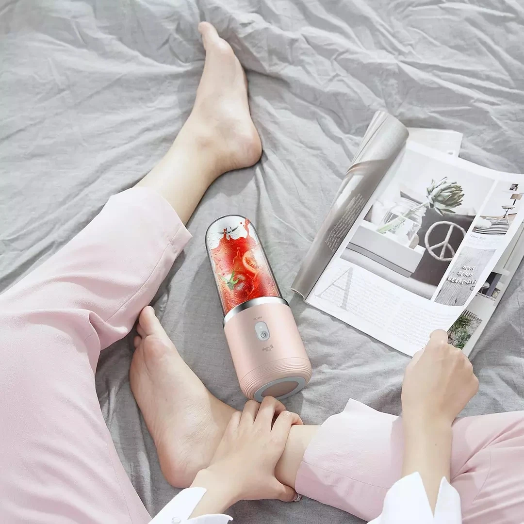 Xiaomi Deerma Portable Blender Electric Juicer Wireless Automatic Multipurpose USB Rechargable Mini Juice Cup Cut Mixer 400ML | Бытовая