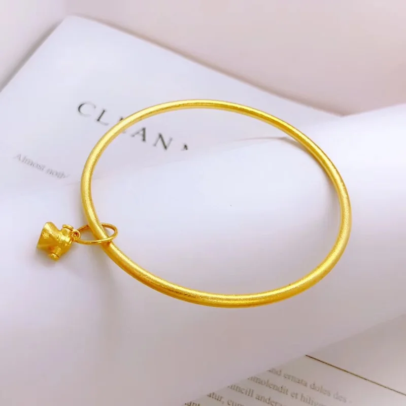 

OMHXFC Wholesale YM01 European Fashion Woman Bride Mother Party Birthday Wedding Gift Vintage Bud Coat 24KT Gold Bracelet Bangle
