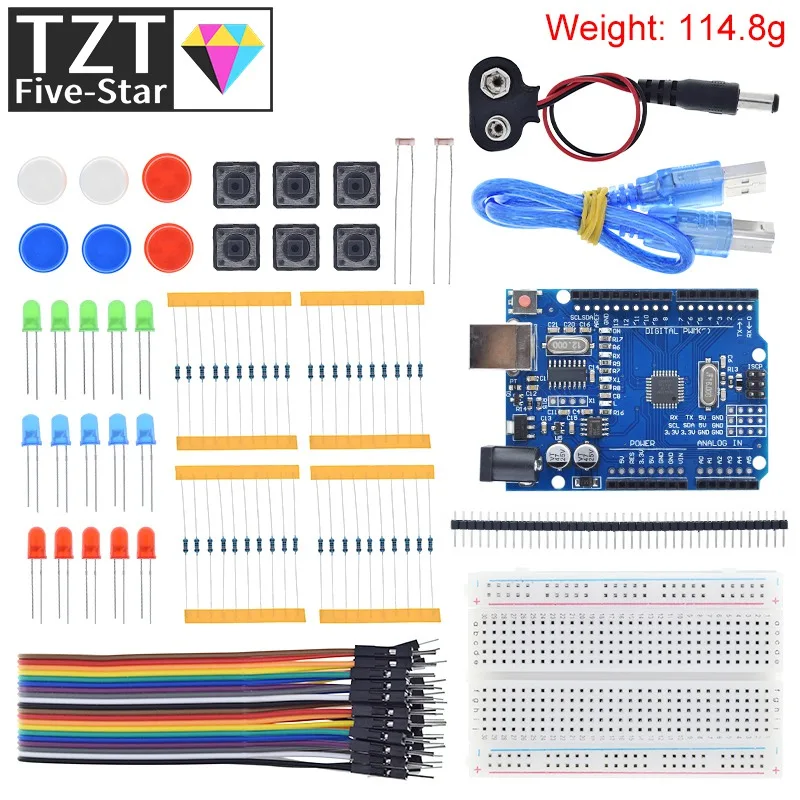 Стартовый комплект для UNO R3 миниатюрная макетная плата светодиодный