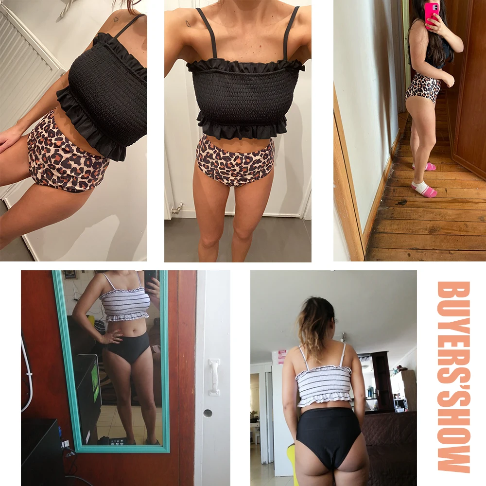 

Solid Swimsuit 2021 Swimwear Women Sexy Bandeau Bikini Plus Size Tankini High Cut Bathing Suit High Waist Biquini Hot Bikini Set