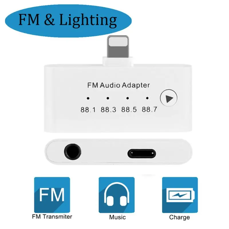for lightning fm audio adapter fm aduio transmitter kit adapter for iphone free global shipping