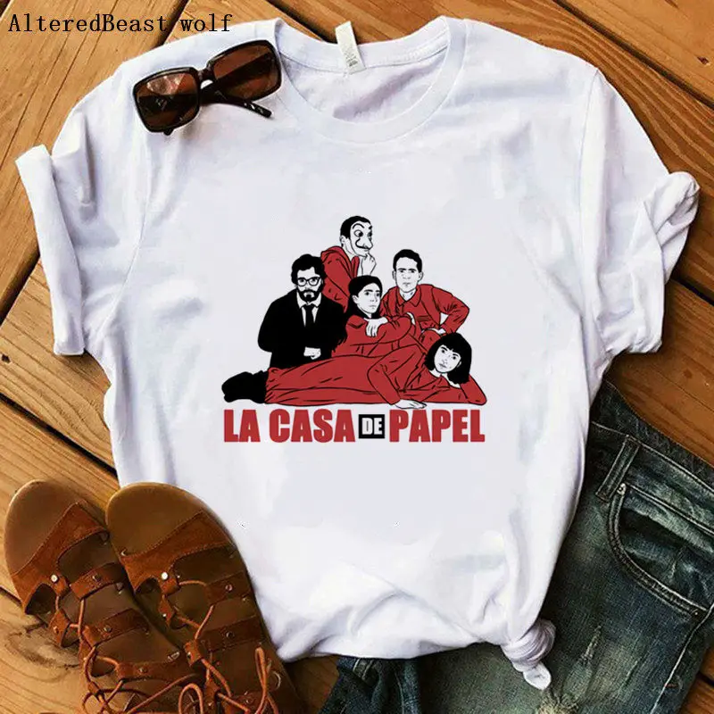 La Casa De Papel Футболка Harajuku/женские BELLA CIAO с буквенным принтом короткий рукав смешные
