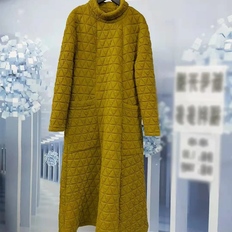 Женское клетчатое платье в стиле ретро теплое с свободным воротником модель A798