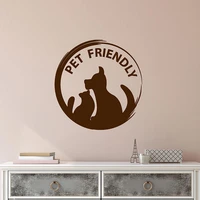 pet friendly wall decal animals words cat dog logo cafe pets shop interior decor vinyl door window stickers art wallpaper q985