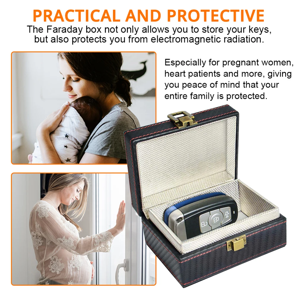 

Anti-Theft Faraday Box Radiation-proof Mobile Phone Preventor Box Car Keyless Signal Blocker Security RFID Faraday Fob Protector