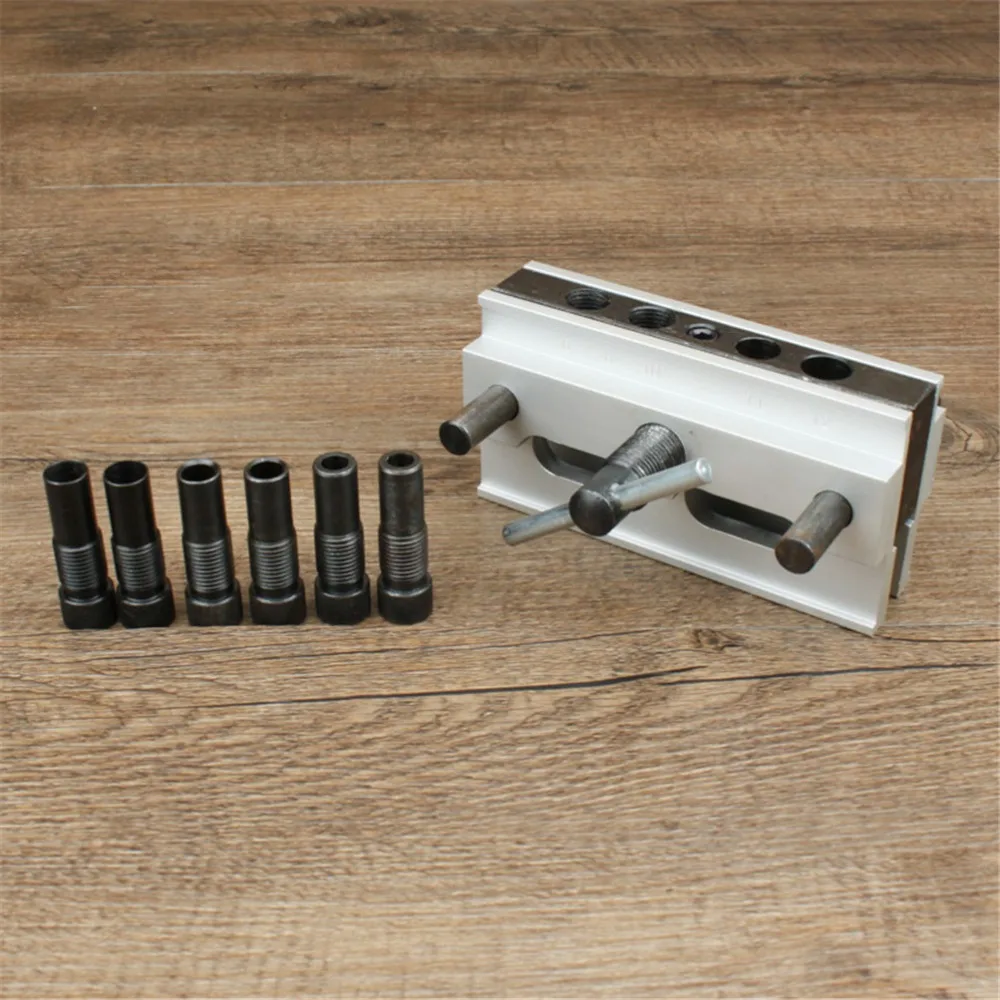 Woodworking Self-Centering Doweling Jig Kit Drill Guide Set With 1/4'' 3/8'' 5/16'' Bushings Hole Puncher Tools TP-125 |