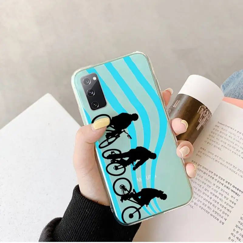 

Bicycle Bike Sport Phone Case Transparent For Samsung S 10 9 20 11 7 8 21 6 P Edge PLUS ULTRA 4G 5G soft clear TPU Mobile bags