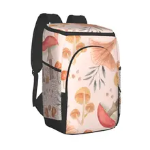 Refrigerator Bag Colorful Mushroom Soft Large Insulated Cooler Backpack Thermal Fridge Travel Beach Beer Bag