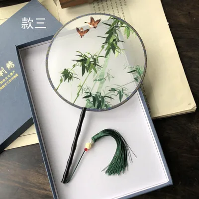 100% шелк тутового шелкопряда ручной работы вышивка Сучжоу Круглый веер