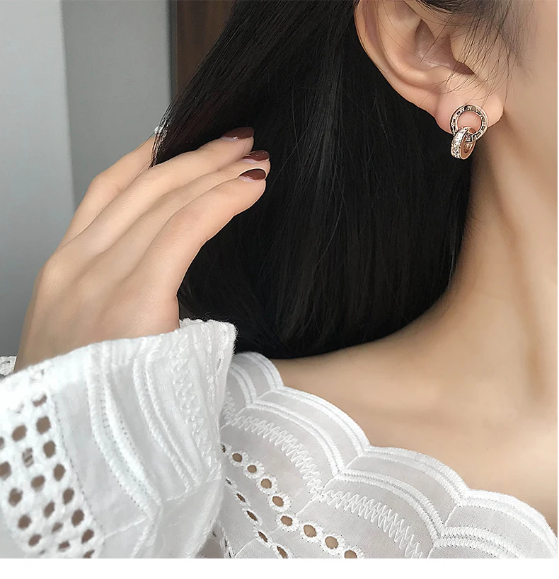 Женские серьги с кубическим цирконием в римском стиле Ins модные украшения для