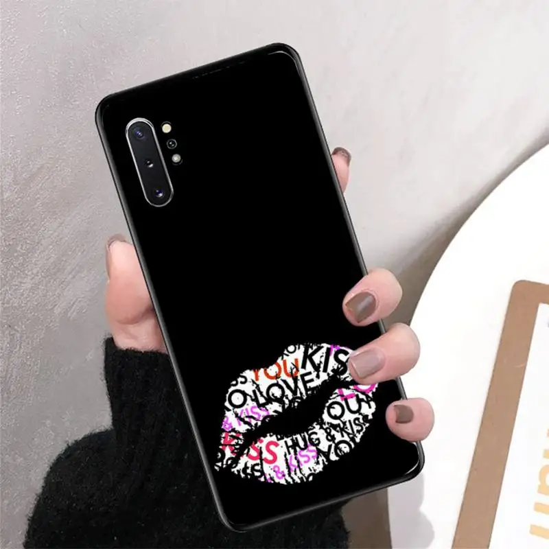 FHNBLJ сексуальная девушка Красные Губы Поцелуй чехол для телефона Samsung Note 3 4 5 7 8 9 10 20