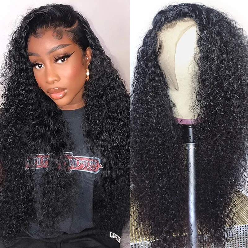 Luvin 28 30 дюймов глубокая волна фронта человеческих волос парики натуральные