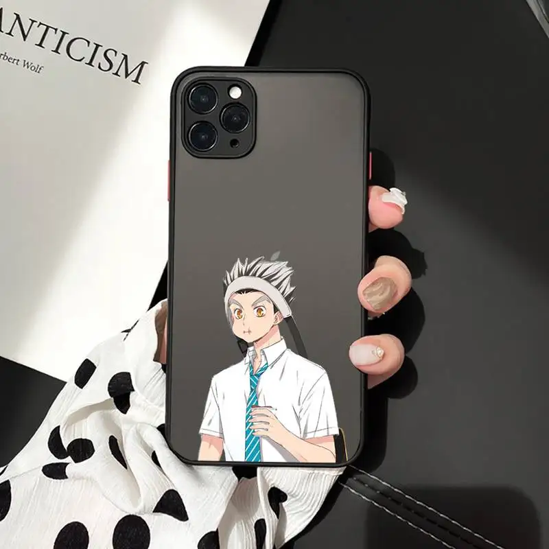 

Haikyuu Bokuto Ktar volleyball anime Phone Case matte transparent For iphone 7 8 11 12 plus mini x xs xr pro max cover