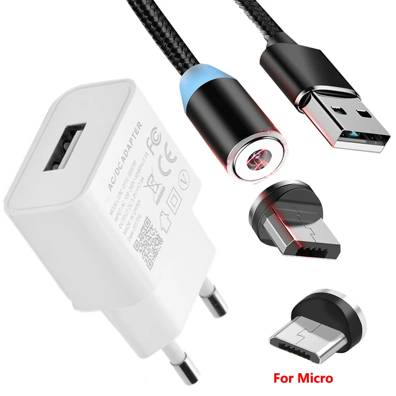 Магнитный зарядный кабель Micro USB со светодиодной подсветкой для Samsung J4 J6 J8 A6 A7 2018