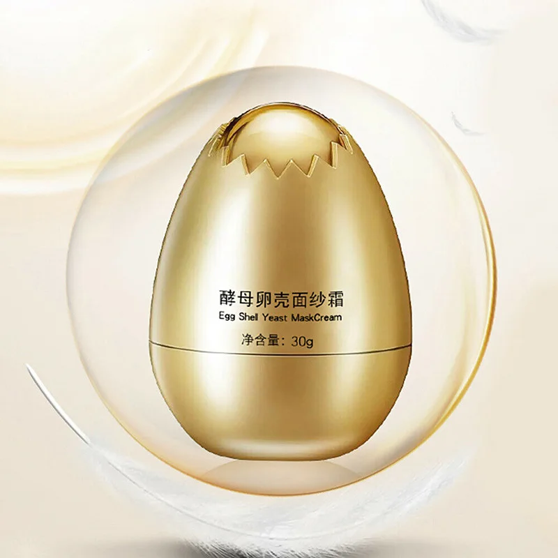 

1/2/4 Pcs Yeast Egg Mask Cream Oil Control Shrink Pores Whitening Moisturizing Sleep Cream Skin Care Face Peel Mask