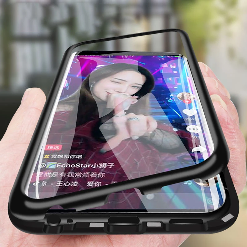 Магнитный стеклянный чехол для OPPO Realme XT X2 5 Pro A3S A5S A7 F9 R15 A8 A31 A9 2020 Reno 2Z s Vivo V17 V15 Y15 Y17 Y12