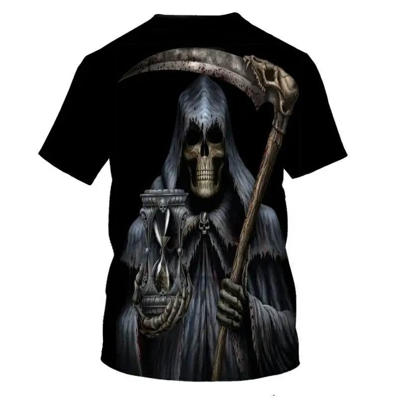 

Summer Men T-shirts Casual O-neck Short Sleeve Tee Tops Hip Hop Style Clothes Fashion Streetwear Skull 3D T Shirt Male
