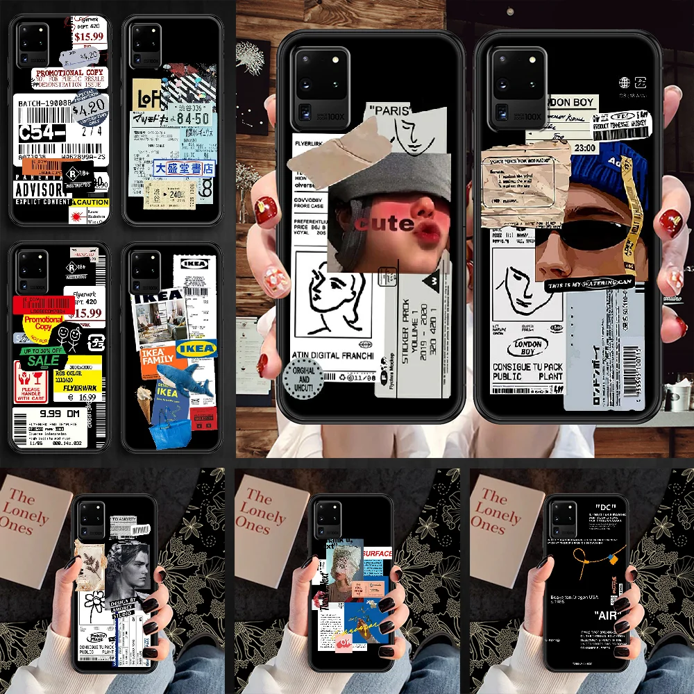 Ретро чехол для телефона с этикеткой со скидкой Samsung Galaxy Note 4 8 9 10 20 S8 S9 S10 S10E S20 Plus UITRA