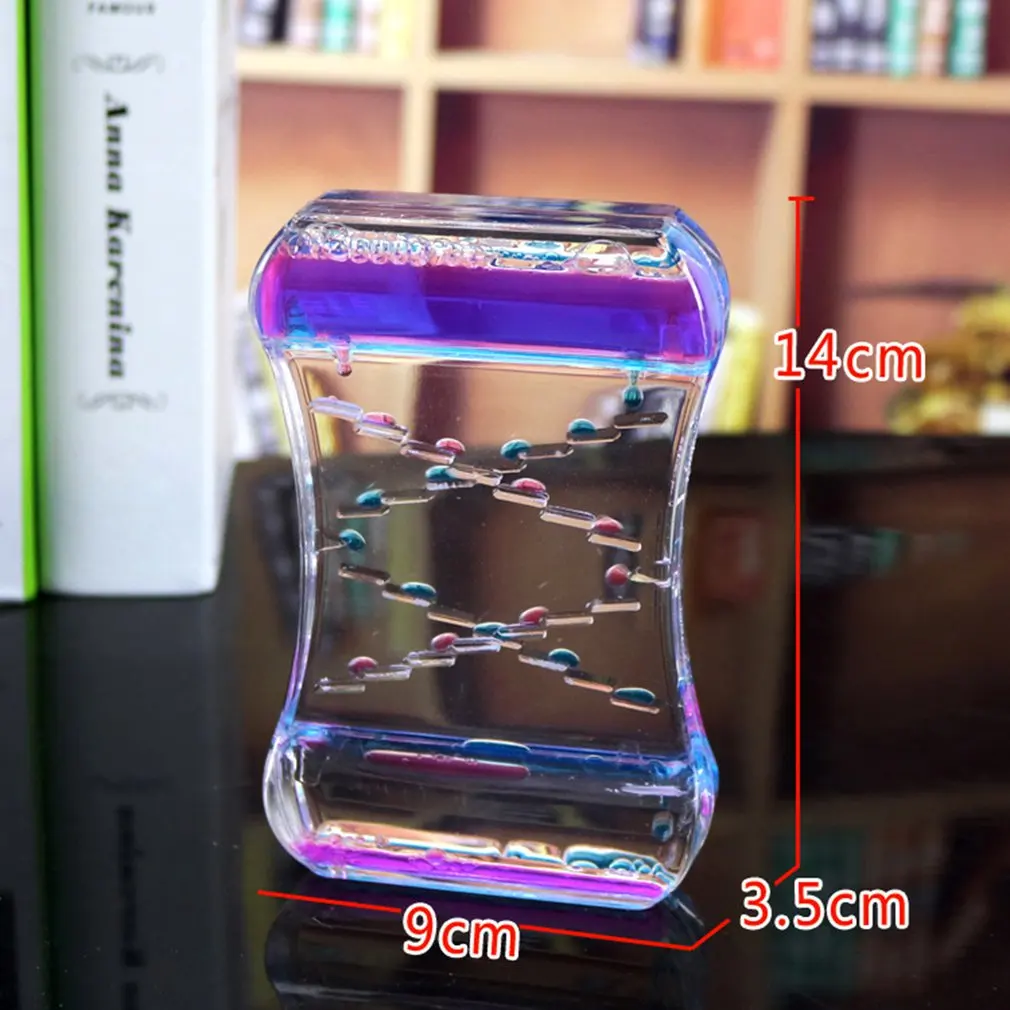 

Liquid Oil Droplet Dynamic Water Leakage Hourglass Bubble Ornaments Best Birthday Gift For Children Women kids Color randomly