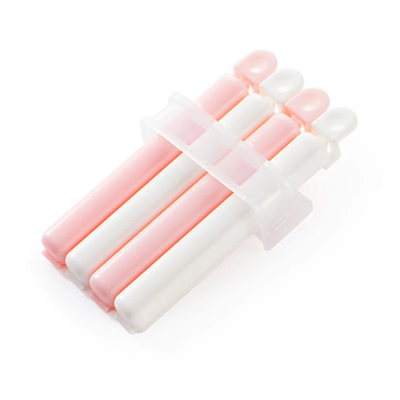 Portable Food Bag Clips Foods Preservation Closure Clamp Sack Seal Sealing Bag Clips Sealer Home Food Close Clip 4 pcs - Color: Pink