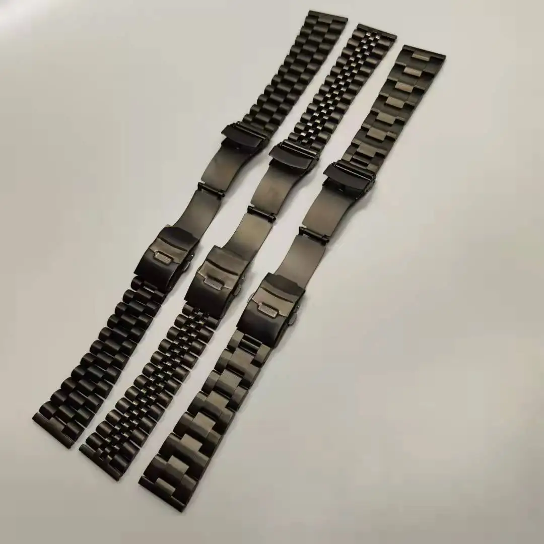 316L Stainless Steel Watch Accessories 18mm 20mm 22mm 24mm Black Straight End Watch Band Strap Bracelet Fit For All Watches
