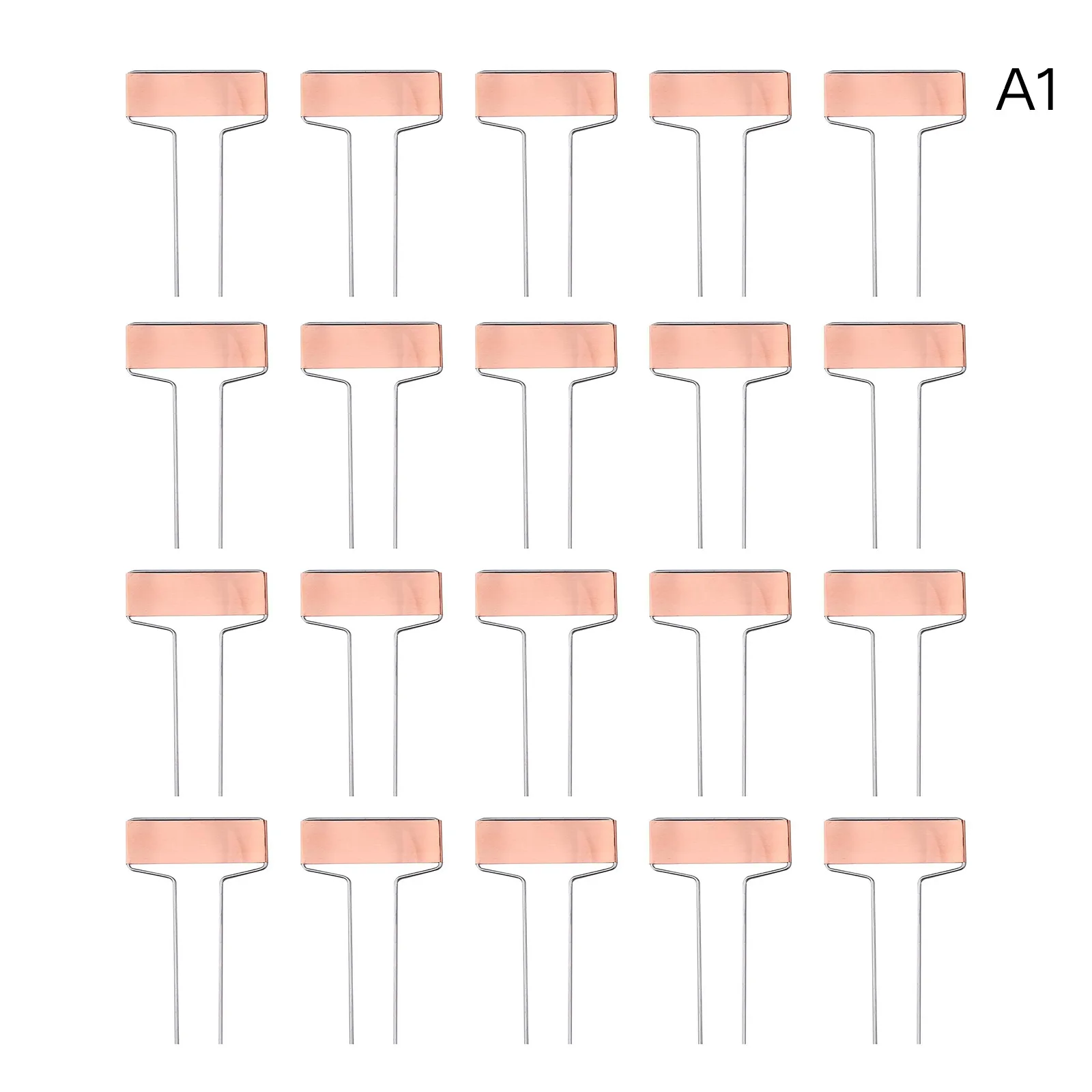 

Gardening Markers Label 4/6/8/10" High Reusable Waterproof Stainless Steel 20pcs Brass T-type Stake Tags